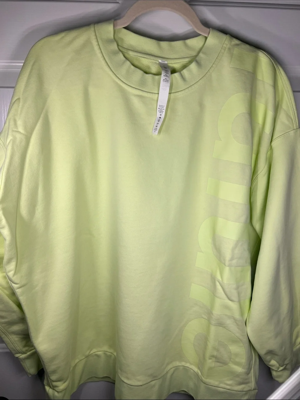 Lululemon Perfectly Oversized Crew Logo- Yellow/Green W size 10